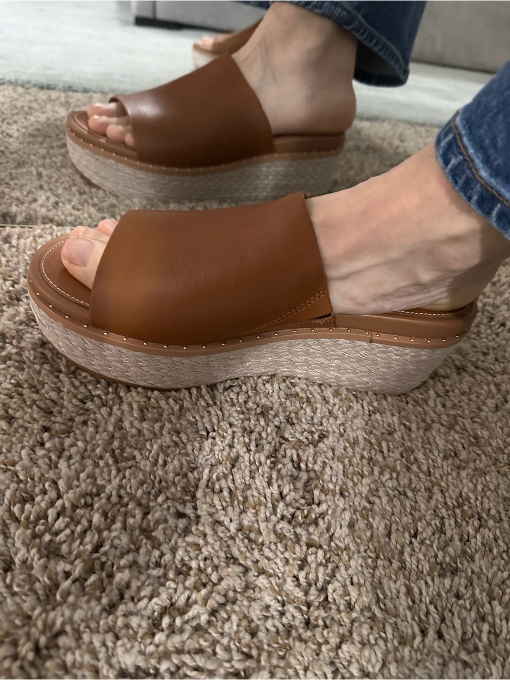 Fitflop Women’s Tan Brown Wedge Slide Sandals